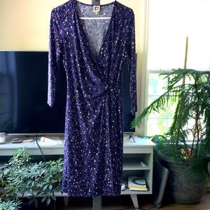 Anne Klein size 12 long sleeve faux wrap dress